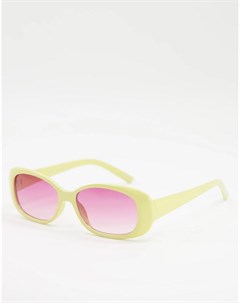 Овальные солнцезащитные очки с розовыми линзами Asos design