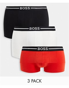 Набор из 3 боксеров брифов из органического хлопка черного красного и белого цветов BOSS Boss bodywear