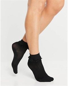 Черные носки до щиколотки с оборками Gipsy