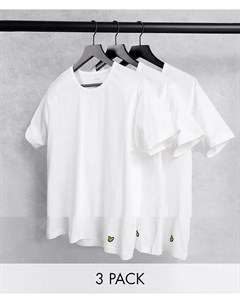 Набор из 3 футболок белого цвета с круглым вырезом Lyle & scott bodywear