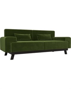 Прямой диван Мюнхен микровельвет зеленый Артмебель