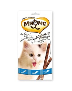 Лакомство для кошек лакомые палочки с форелью и лососем 13 5 см 5 г 3 шт в упаковке Мнямс