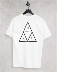 Белая футболка с тройным треугольным логотипом Essentials Huf