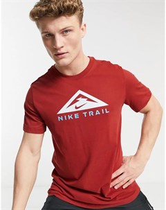 Бордовая футболка Trail Nike running