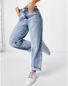 Светло голубые oversized джинсы в винтажном стиле River island