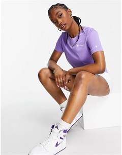 Фиолетовая футболка с маленьким логотипом Champion