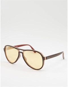 Коричневые солнцезащитные очки авиаторы унисекс в стиле 70 х 0RB4355 Ray-ban®