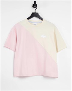 Розово кремовая футболка внахлест Lacoste