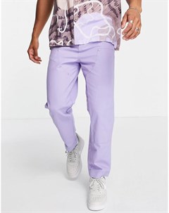 Фиолетовые расклешенные брюки с накладными вставками Asos design