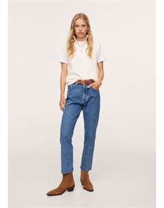 Прямые джинсы с завышенной талией и контрастом Cindy Mango