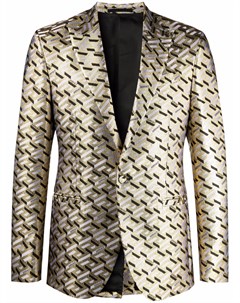 Однобортный пиджак с узором Greca Versace