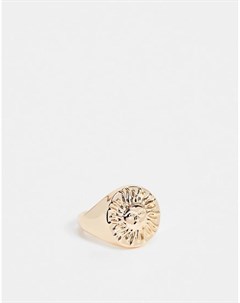 Золотистое кольцо с дизайном в виде солнца Asos design