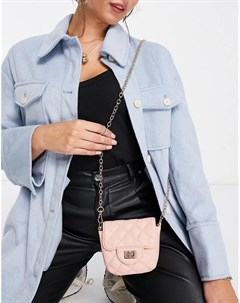 Маленькая стеганая сумочка через плечо розового цвета Truffle collection
