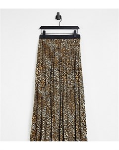 Эксклюзивная плиссированная юбка макси с леопардовым принтом Queen bee