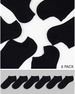 Набор из 6 пар черных коротких носков из супермягкого бамбукового волокна Accessorize