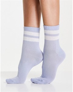 Светло голубые носки с полосками в университетском стиле Accessorize