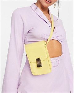 Желтая прямоугольная сумка через плечо с металлической застежкой Truffle collection