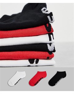 Набор из 3 пар черных красных белых носков Diesel