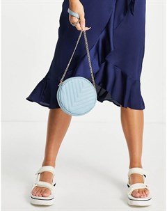 Стеганая круглая сумка через плечо голубого цвета Truffle collection
