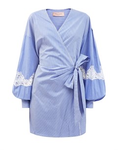 Платье в стиле кимоно из хлопкового поплина Ermanno firenze