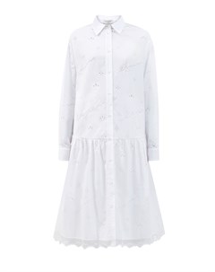 Белое платье рубашка с ажурной отделкой Ermanno firenze