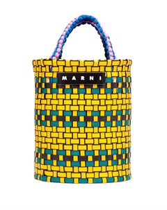 Плетеная сумка ведро с логотипом Marni market