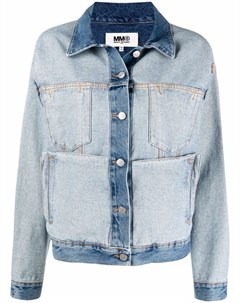 Двухцветная джинсовая куртка Mm6 maison margiela