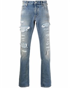 Прямые джинсы с эффектом потертости Just cavalli