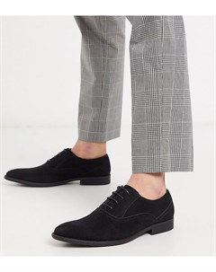 Черные оксфордские туфли из искусственной замши для широкой стопы Asos design