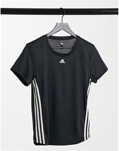 Черная футболка с 3 полосками adidas Training Adidas performance