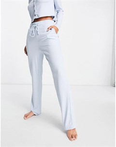 Голубые пижамные брюки в рубчик от комплекта Vero moda