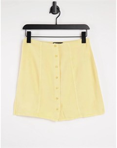 Желтая юбка из мягкого денима на пуговицах от комплекта Asos design