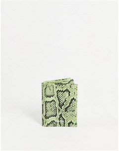 Зеленый бумажник из искусственной змеиной кожи Britta Monki