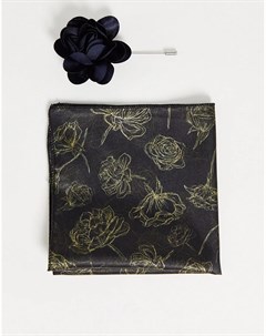 Платок для нагрудного кармана с цветочным принтом и цветок на лацкан Bolongaro trevor
