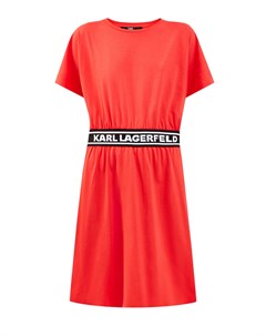 Хлопковое платье футболка с эластичной отделкой на талии Karl lagerfeld