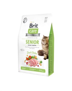 Корм care Контроль веса для пожилых кошек старше 7 лет гипоаллергенный со свежим мясом курицы 2 кг Brit*