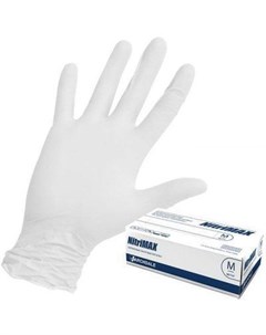 Перчатки Nitrile Нитриловые Неопудренные Белые размер M 100шт Archdale