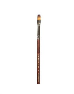 Живопись Кисть плоская синтетика оранжевая длинная ручка 4 Polycolor