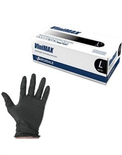 Перчатки ViniMax Виниловые неопудренные размер Черные L 100шт Archdale