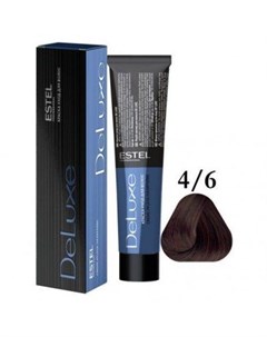 De Luxe стойкая краска уход для волос 4 6 шатен фиолетовый 60 мл Estel professional