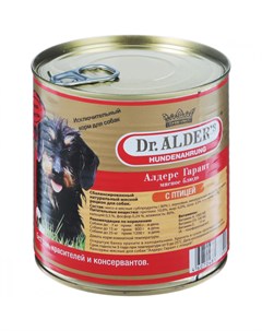 Корм для собак Алдерс Гарант 80 рубленного мяса Птица конс 750г Dr. alder's