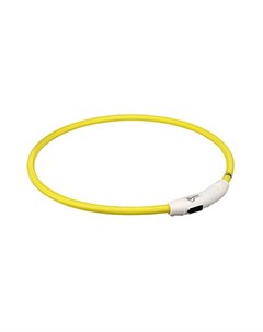 Ошейник светящийся для собак Мигающее кольцо USB L XL 65см 7мм нейлон желтый USB Trixie