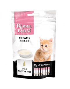 Лакомство для котят Creamy Snack с безлактозным молоком стики 7х15г Royal farm