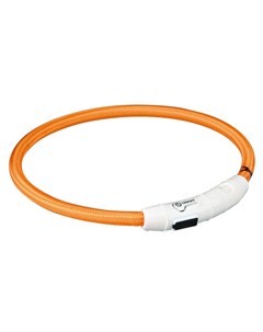 Ошейник светящийся для собак Мигающее кольцо USB XS S 35см 7мм нейлон оранжевый USB Trixie