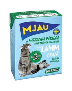 Корм для кошек мясной паштет с ягненком конс Mjau