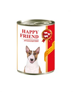 Корм для собак мясное ассорти банка 410г Happy friend