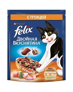 Корм для кошек Двойная вкуснятина с птицей сух 300г Felix