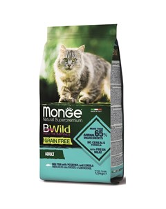 Корм для кошек BWild Grain Free беззерновой треска с картофелем и чечевицей сух 1 5кг Monge