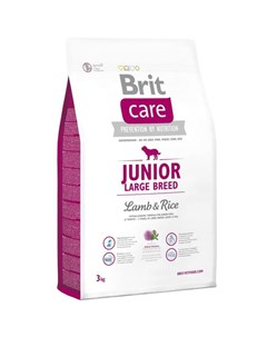 Корм для щенков Care Junior Large Breed для крупных пород ягненок с рисом сух 12кг Brit*