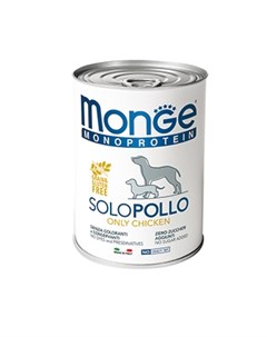 Корм для собак Dog Monoproteico Solo паштет из курицы конс 400г Monge